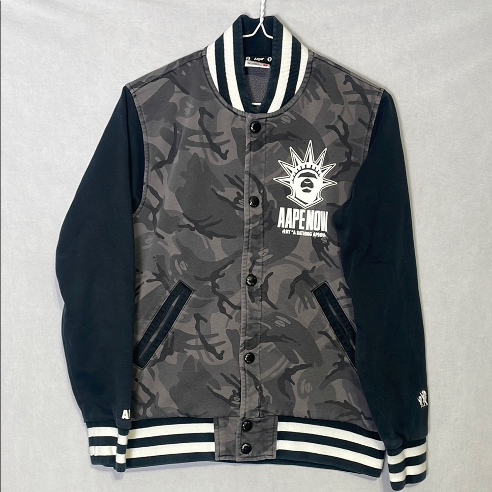 AAPE Bape NOW Camouflage Varsity Jacket
